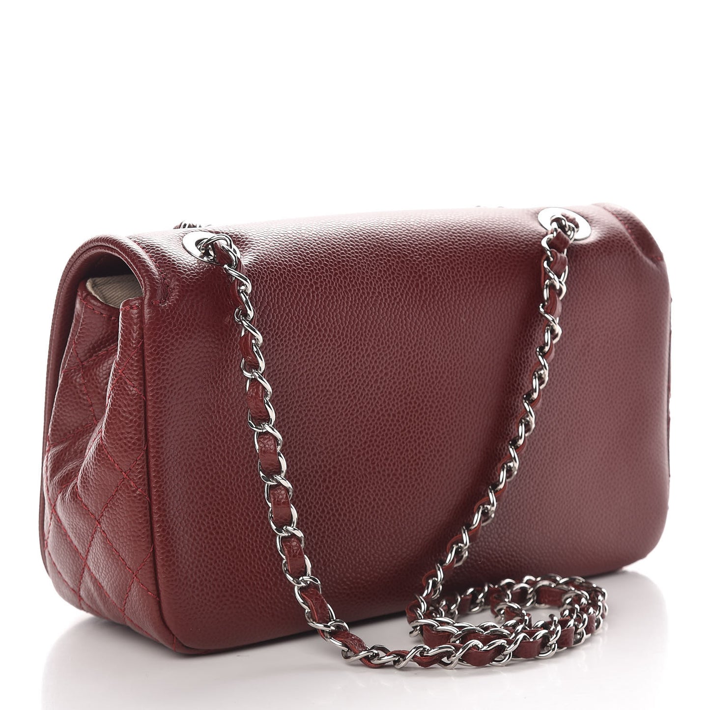 Caviar Medium Timeless CC Flap Dark Red