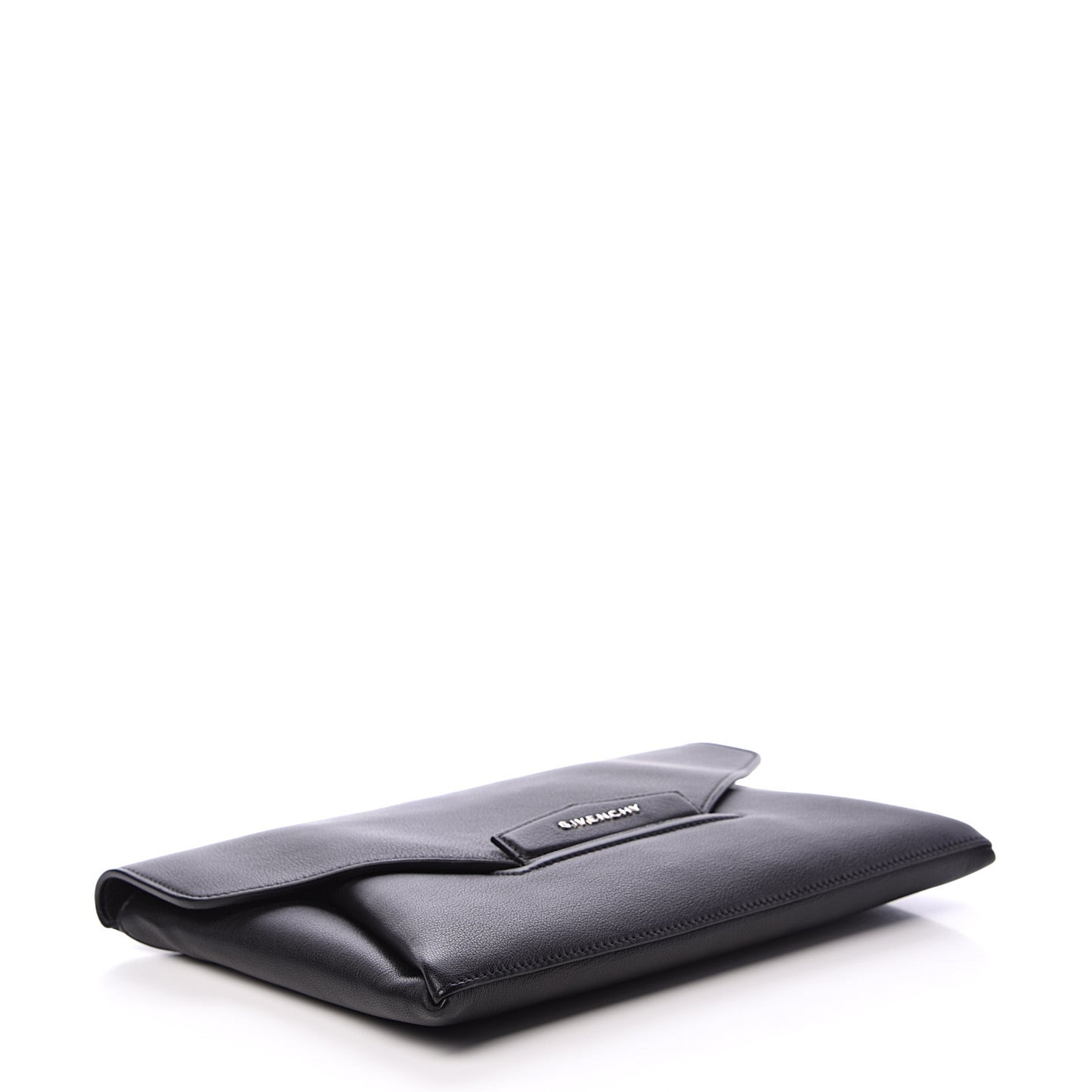 Sugar Goatskin Medium Antigona Envelope Clutch Black