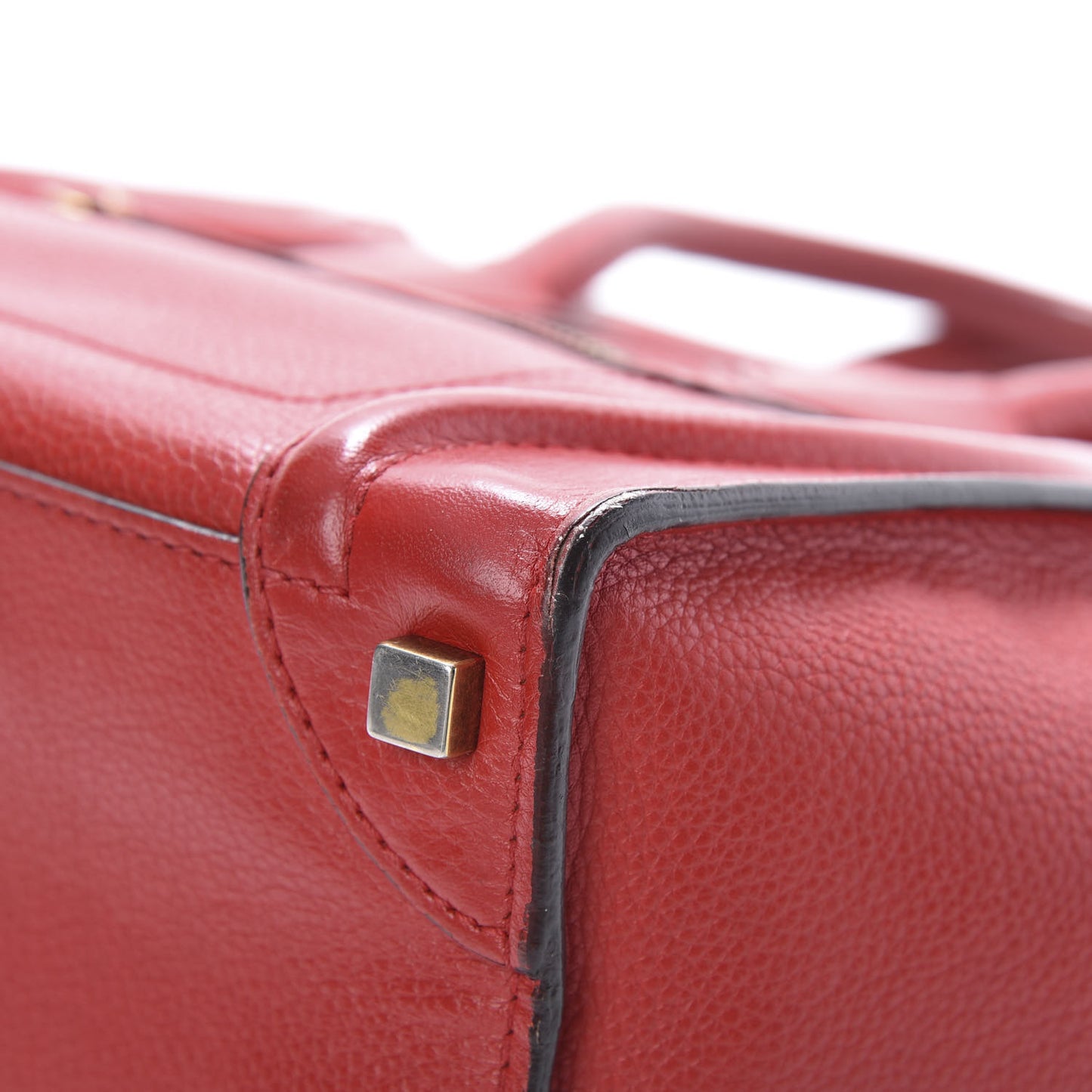 Drummed Calfskin Micro Luggage Coquelicot