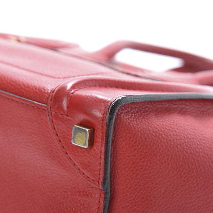 Celine Drummed Calfskin Micro Luggage Coquelicot 9 of 21