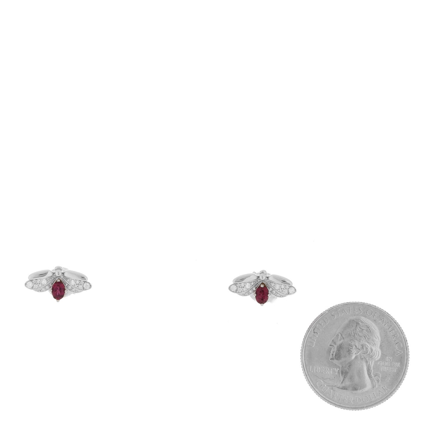 Platinum Diamond Rubellite Paper Flowers Firefly Earrings