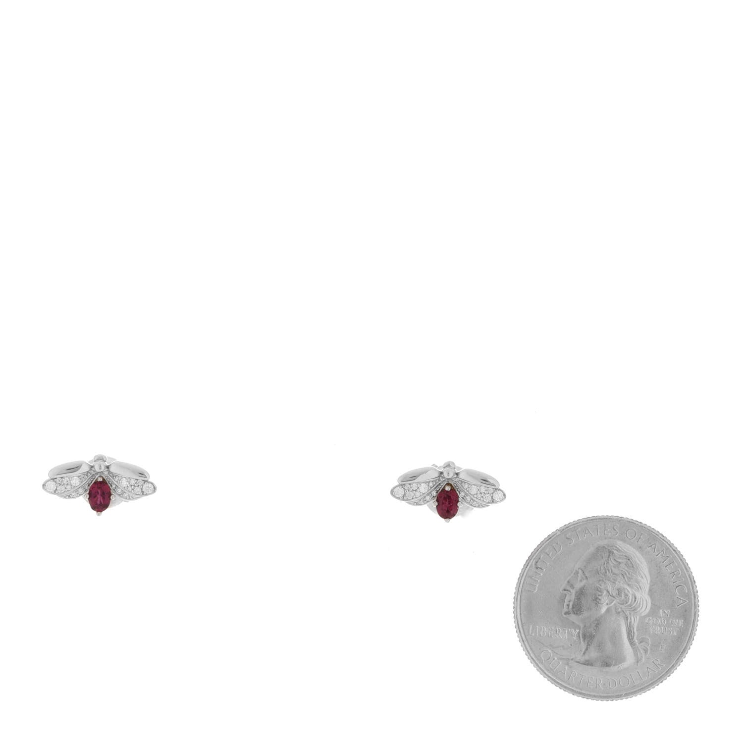 Tiffany Platinum Diamond Rubellite Paper Flowers Firefly Earrings 2 of 5