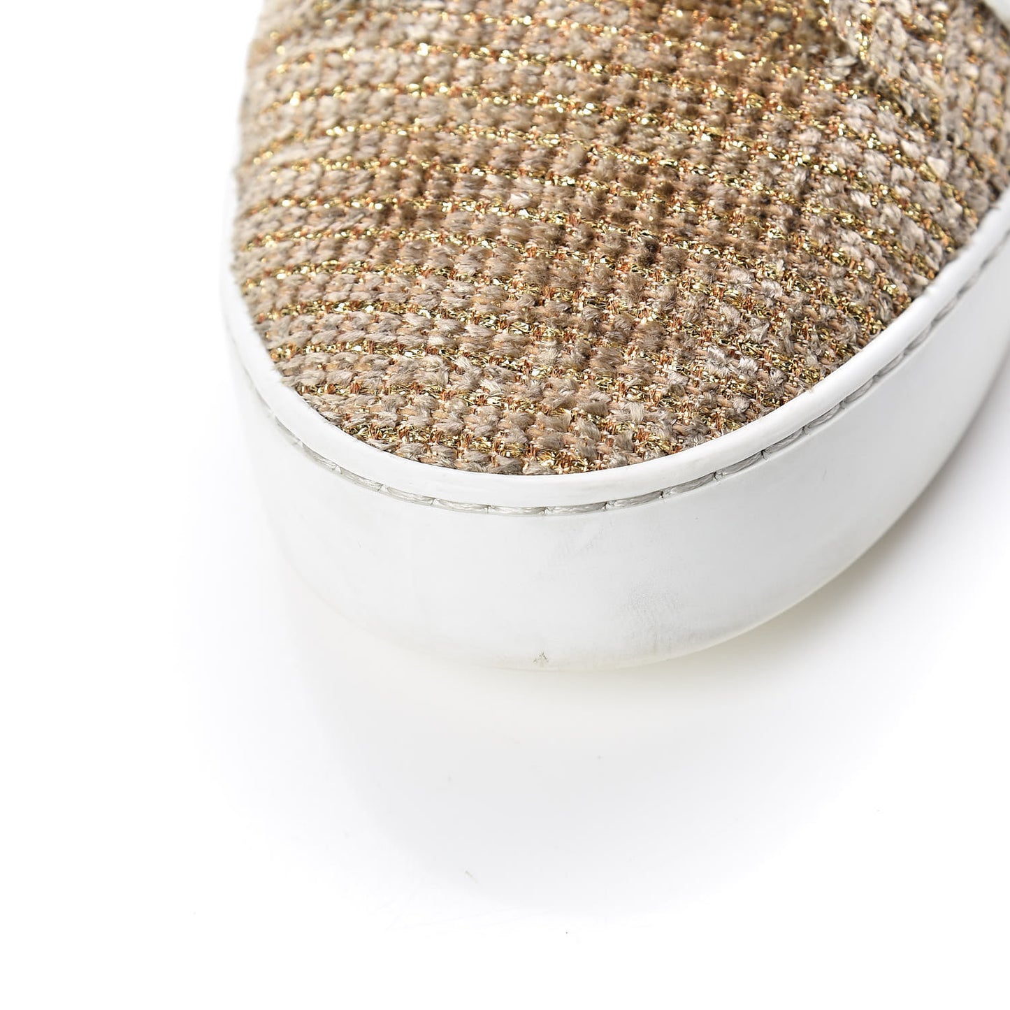 Fantasy Tweed Sneakers 39.5 Beige Gold