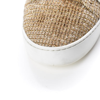 Chanel Fantasy Tweed Sneakers 39.5 Beige Gold 14 of 16