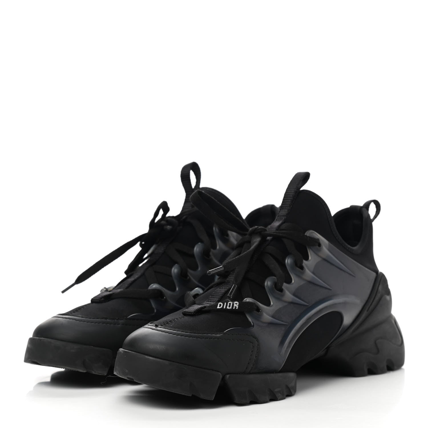 Christian Dior Neoprene Rubber Womens D-Connect Sneakers 38 Black 3 of 11