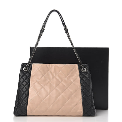Chanel Lambskin Quilted CC Shopping Tote Black Rose Clair 15 of 15