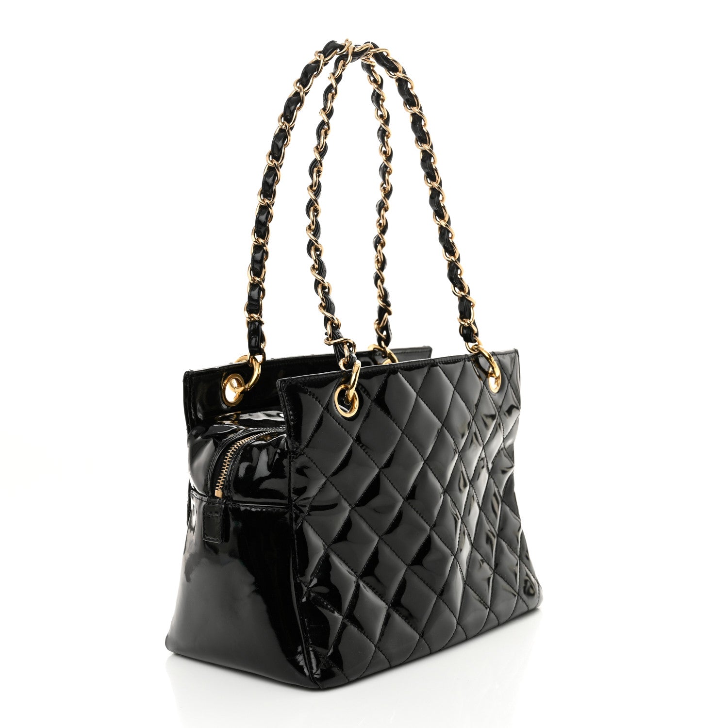 Chanel Patent Quilted Petit Timeless Tote PTT Black 3 of 11