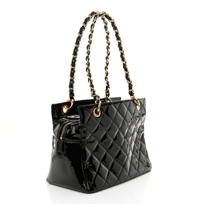 Chanel Patent Quilted Petit Timeless Tote PTT Black 3 of 11