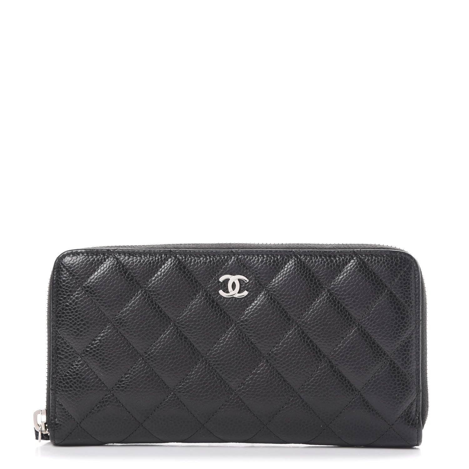 Chanel Caviar Quilted Large Gusset Zip Around Wallet Black 1 of 9