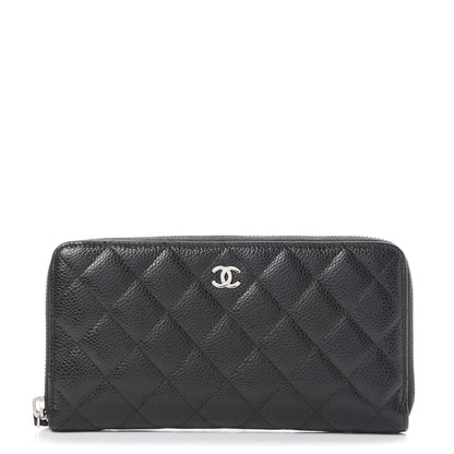 Chanel Caviar Quilted Large Gusset Zip Around Wallet Black 1 of 9