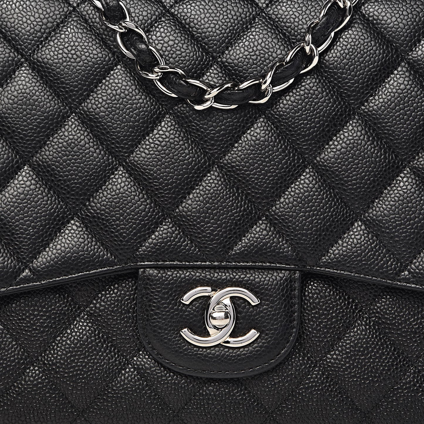Caviar Quilted Jumbo Single Flap Black