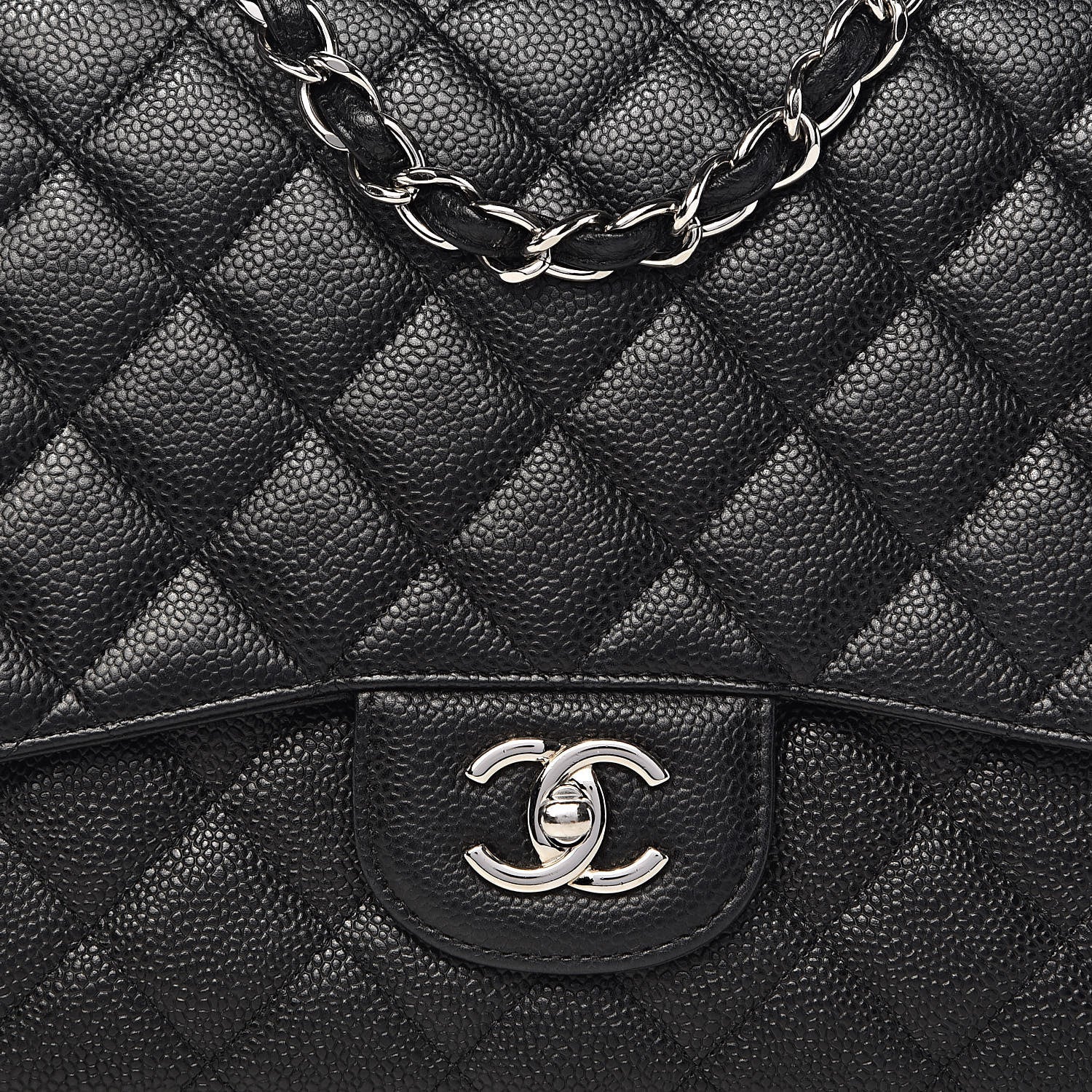 Chanel Caviar Quilted Jumbo Single Flap Black 12 of 13
