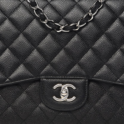 Chanel Caviar Quilted Jumbo Single Flap Black 12 of 13
