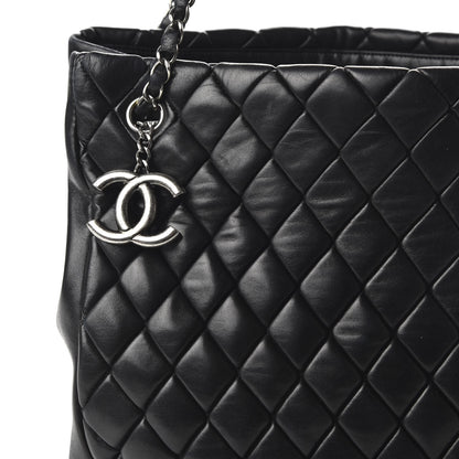 Chanel Lambskin Quilted Medium New Bubble North South Tote Black 10 of 10