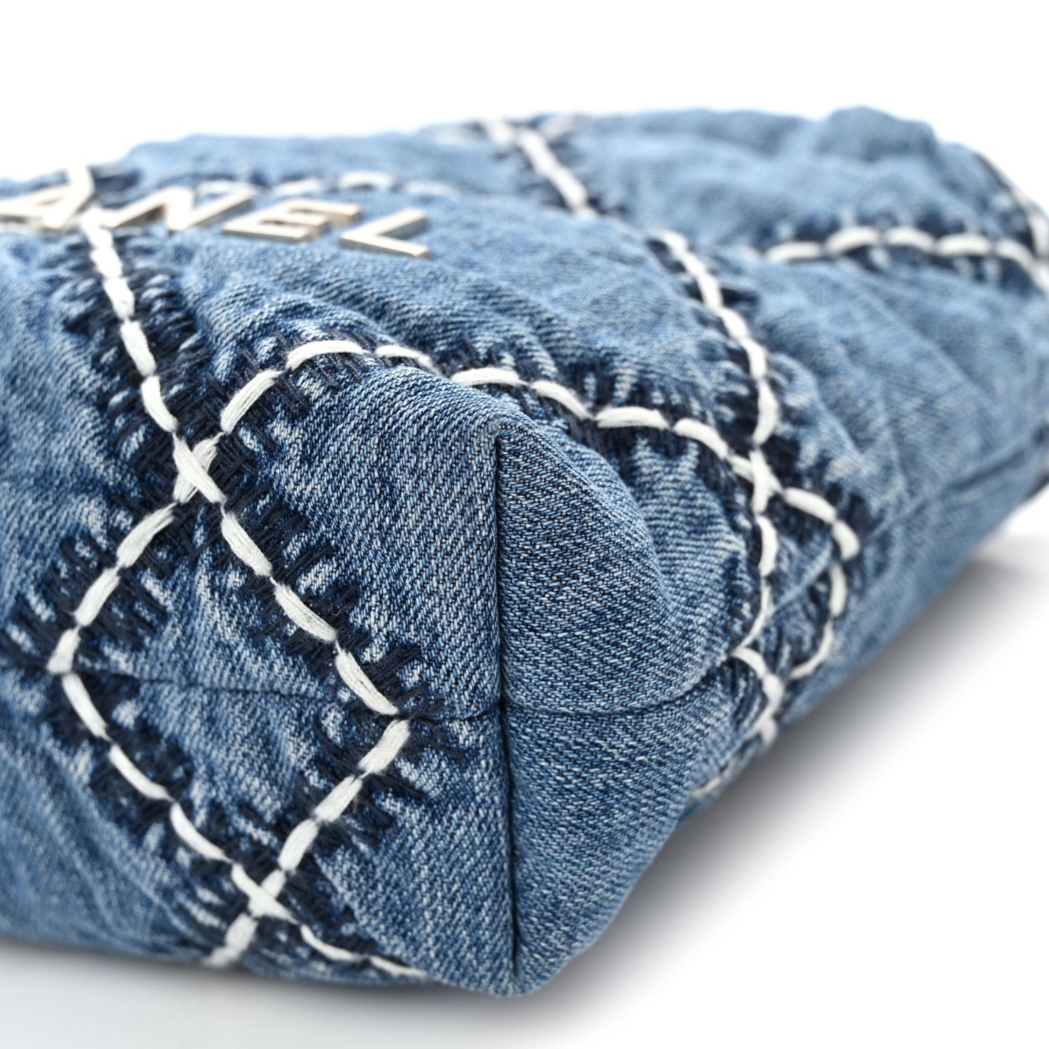 Chanel Denim Stitched Quilted Mini Chanel 22 Blue 10 of 10