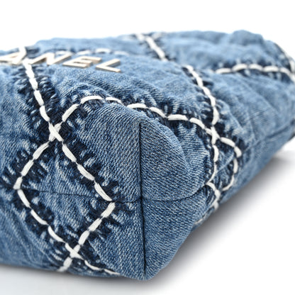 Chanel Denim Stitched Quilted Mini Chanel 22 Blue 10 of 10