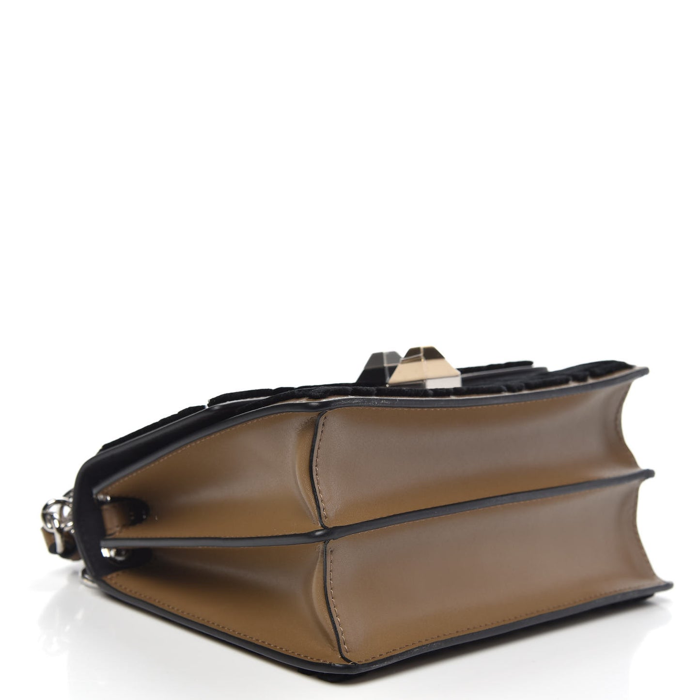 Calfskin FF Reloaded Small Kan I Shoulder Bag Maya Black
