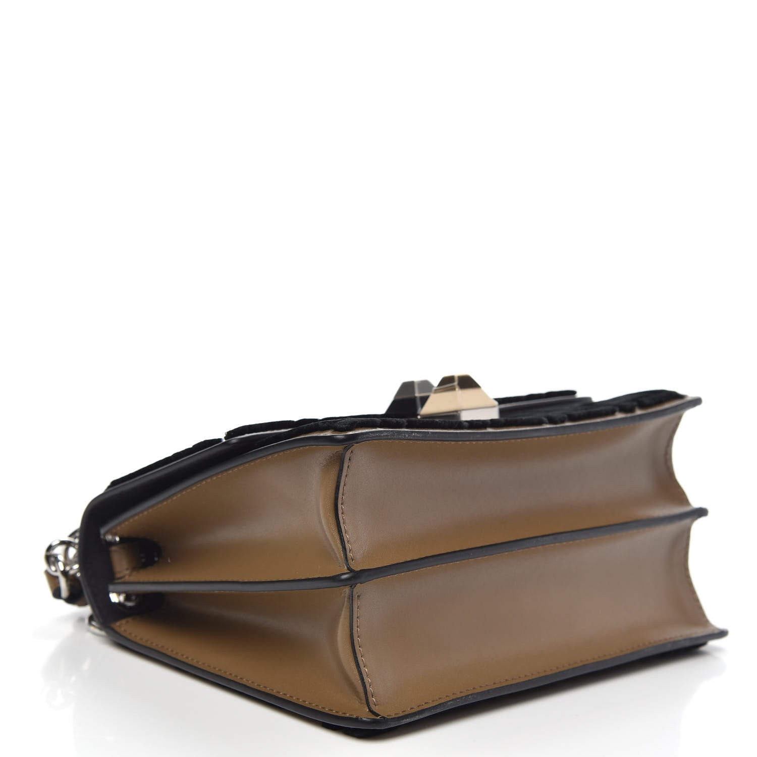 Fendi Calfskin FF Reloaded Small Kan I Shoulder Bag Maya Black 5 of 11