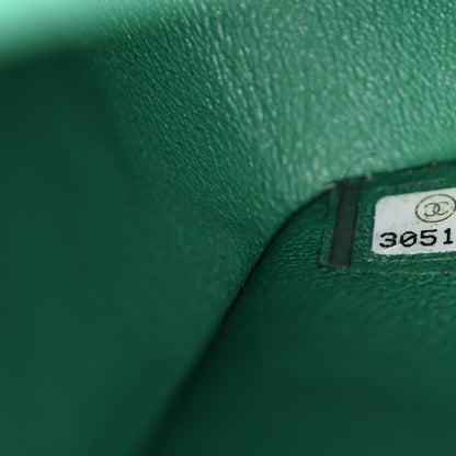 Chanel Caviar Quilted Medium Double Flap Green 7 of 11