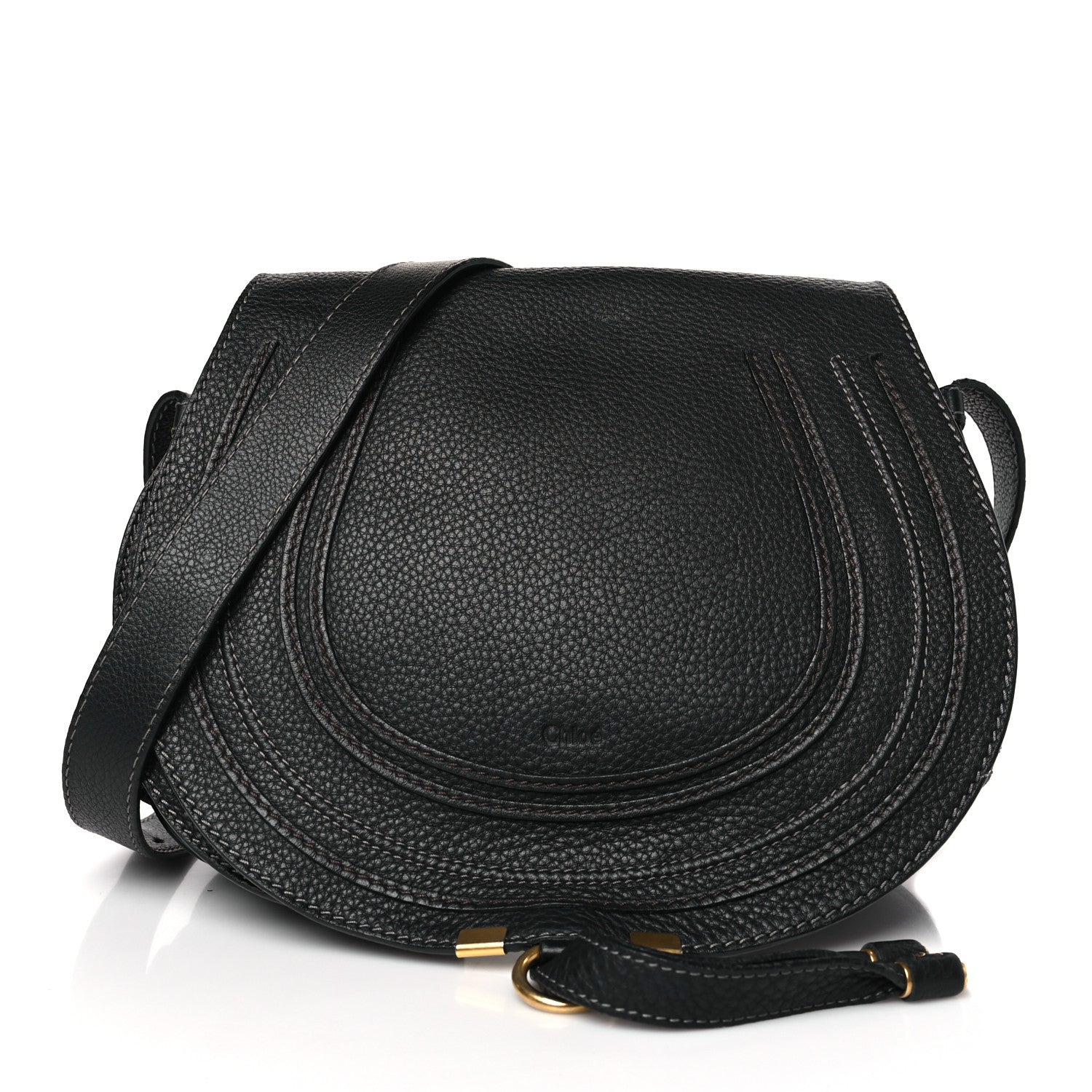 Chloe Calfskin Medium Marcie Round Crossbody Bag Black 1 of 10