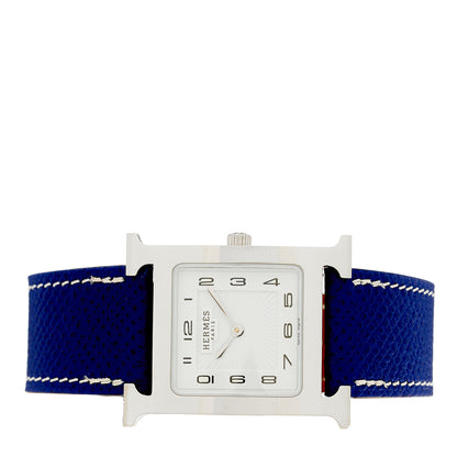 Hermes Stainless Steel Epsom 26mm Heure H Hour Quartz Watch Bleu Electrique 2 of 4