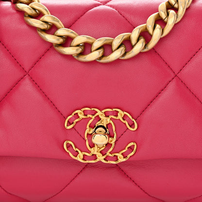 Chanel Lambskin Quilted Medium Chanel 19 Flap Dark Pink 8 of 10