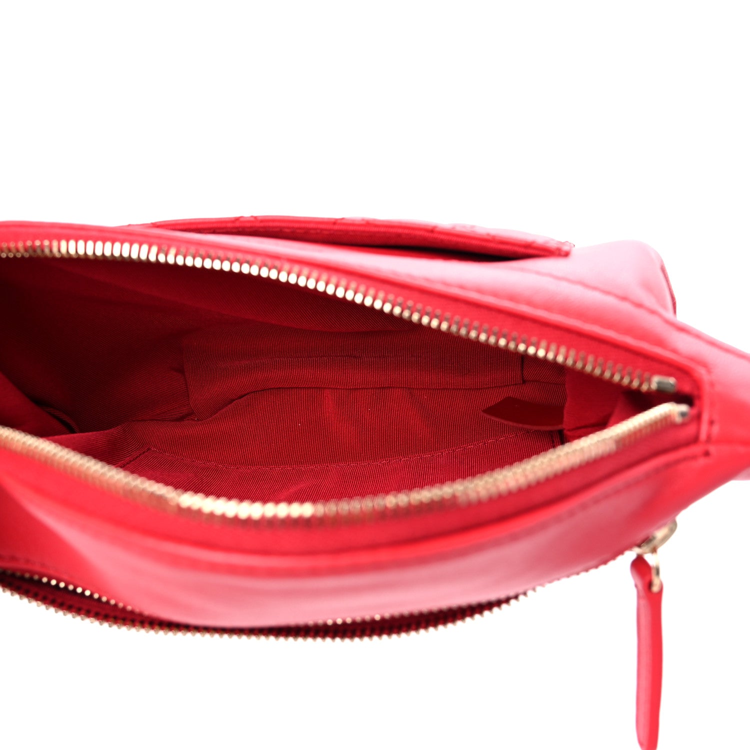 Chanel Lambskin Bi Quilted Waist Bag Fanny Pack Red 5 of 10