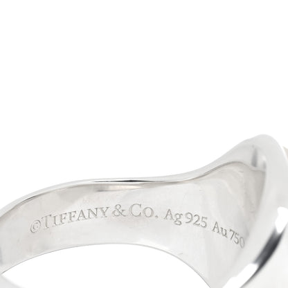 Tiffany Sterling Silver 18K Yellow Gold Signet Ring 60 9 4 of 7