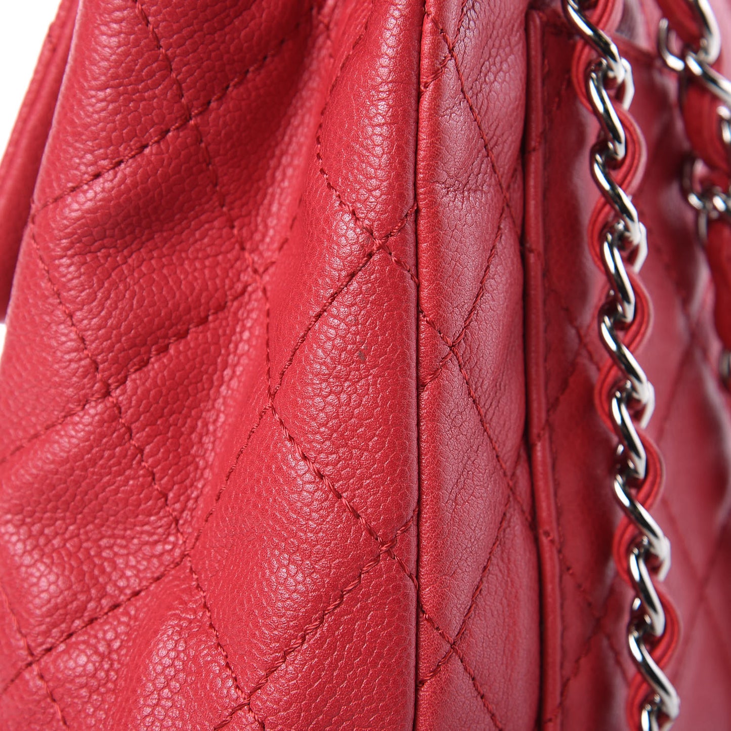 Washed Caviar Quilted Maxi Single Flap Fuchsia