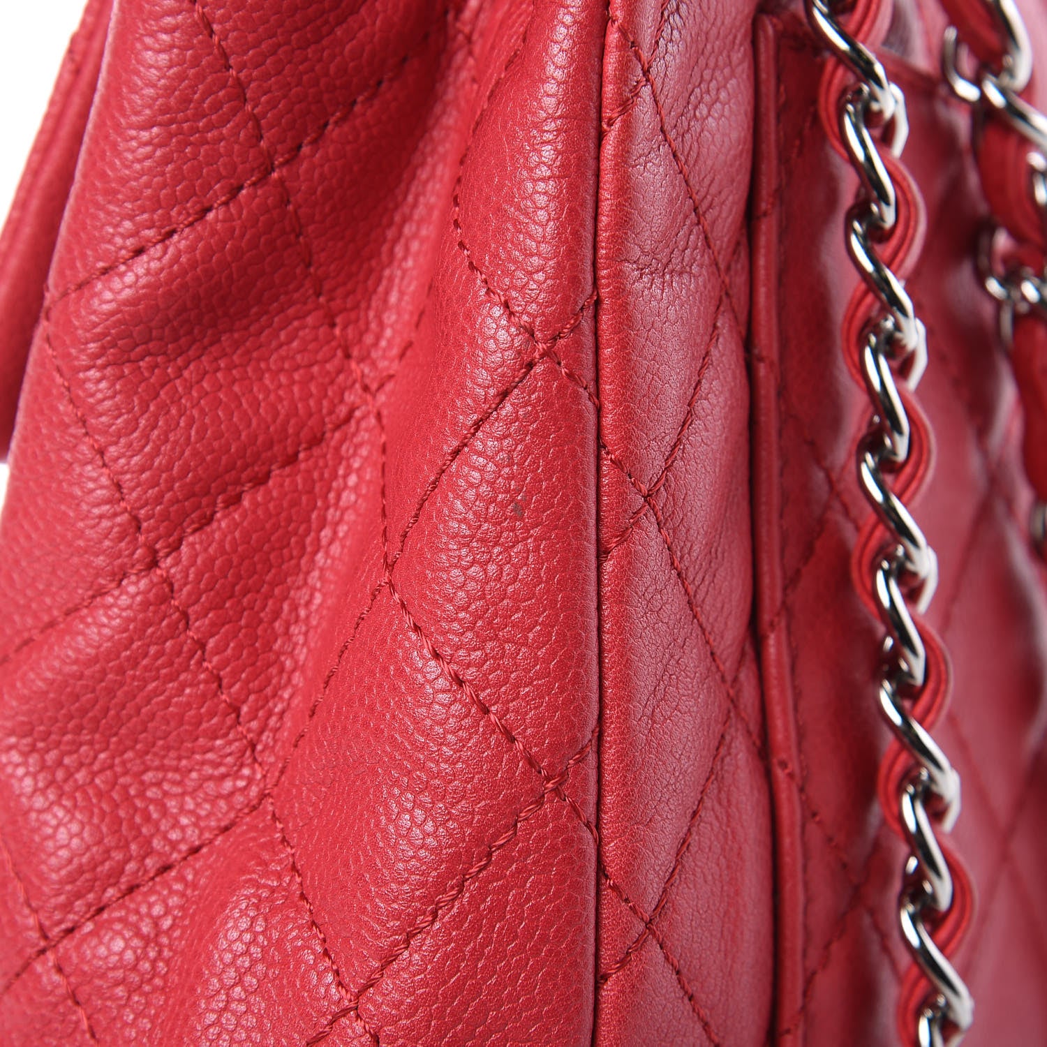 Chanel Washed Caviar Quilted Maxi Single Flap Fuchsia 11 of 13