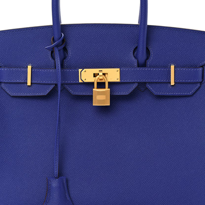 Hermes Epsom Horseshoe Birkin 30 Bleu Electrique Rose Pourpre 8 of 14
