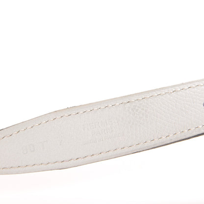 Hermes Epsom Swift 24mm Sydney Belt 80 White Rouge Corail 5 of 7