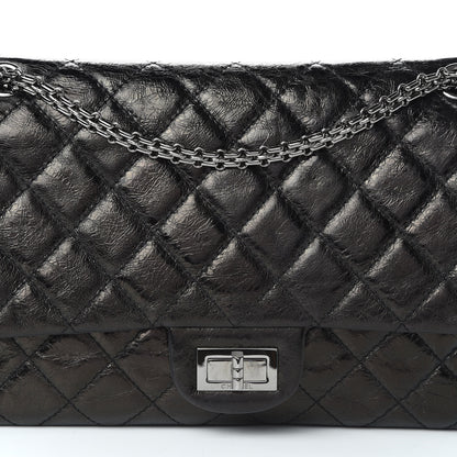Chanel Glazed Aged Calfskin Quilted 2.55 Reissue 227 Flap Black 10 of 11