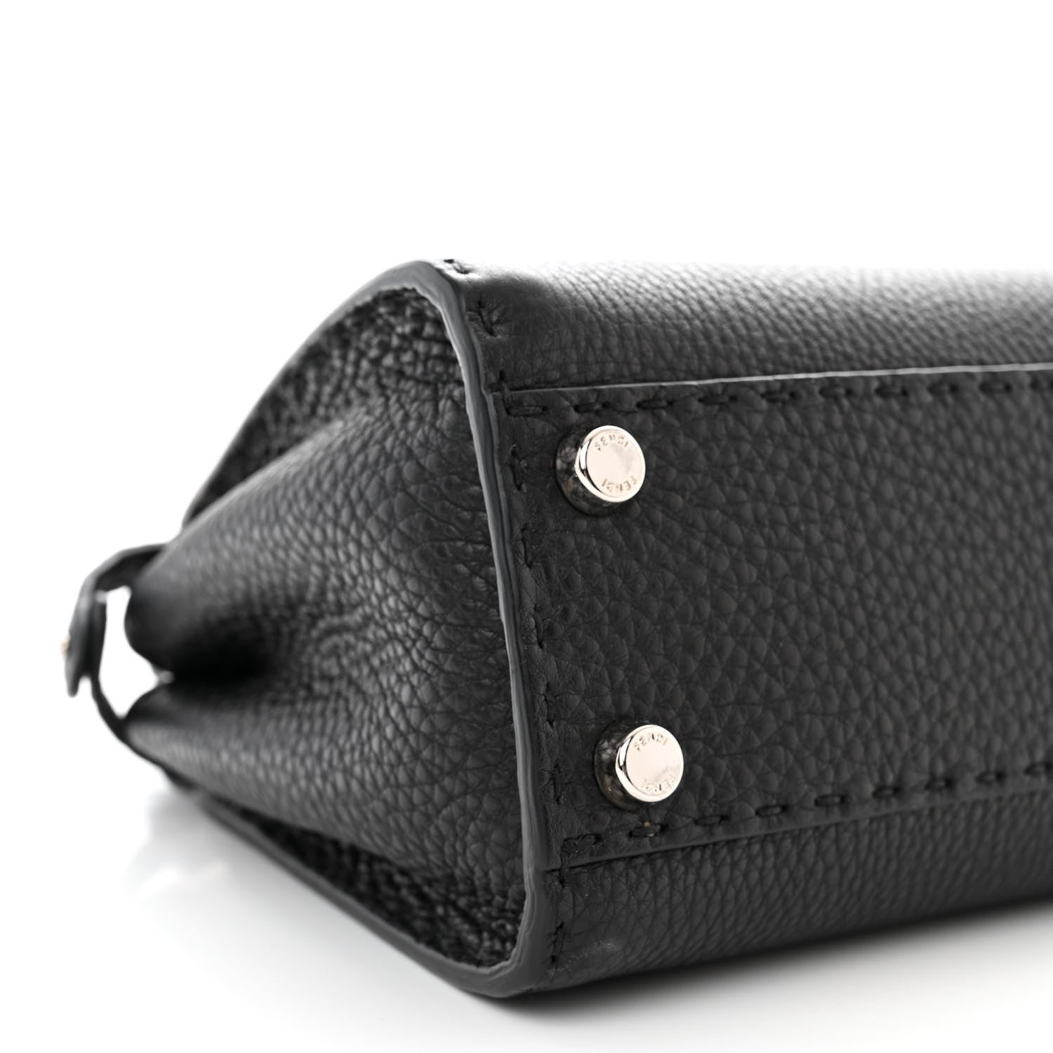 Fendi Cuoio Romano Selleria Bi-Color Mini Peekaboo Iconic Satchel Black Mou 10 of 11