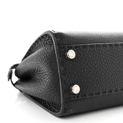 Fendi Cuoio Romano Selleria Bi-Color Mini Peekaboo Iconic Satchel Black Mou 10 of 11