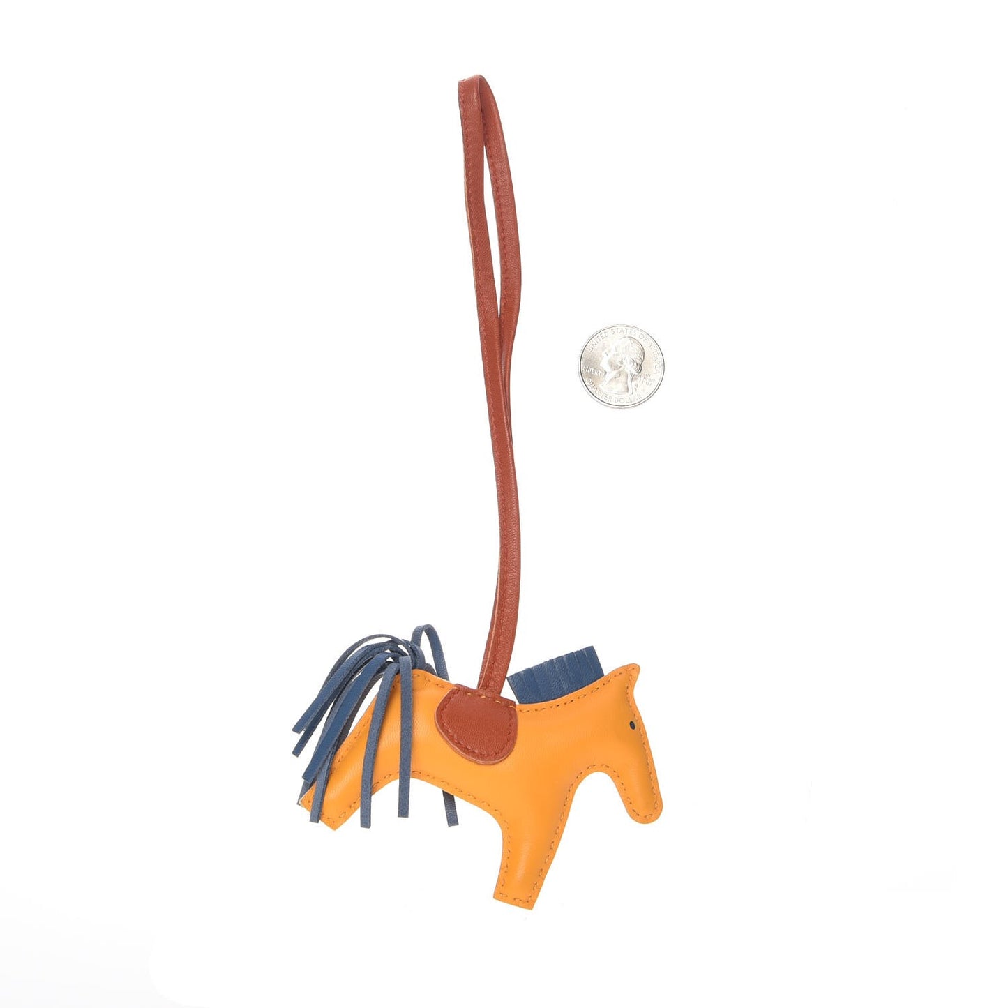 Milo Lambskin Grigri Rodeo Horse Bag Charm PM Jaune D'Or Bleu Agate Cornaline