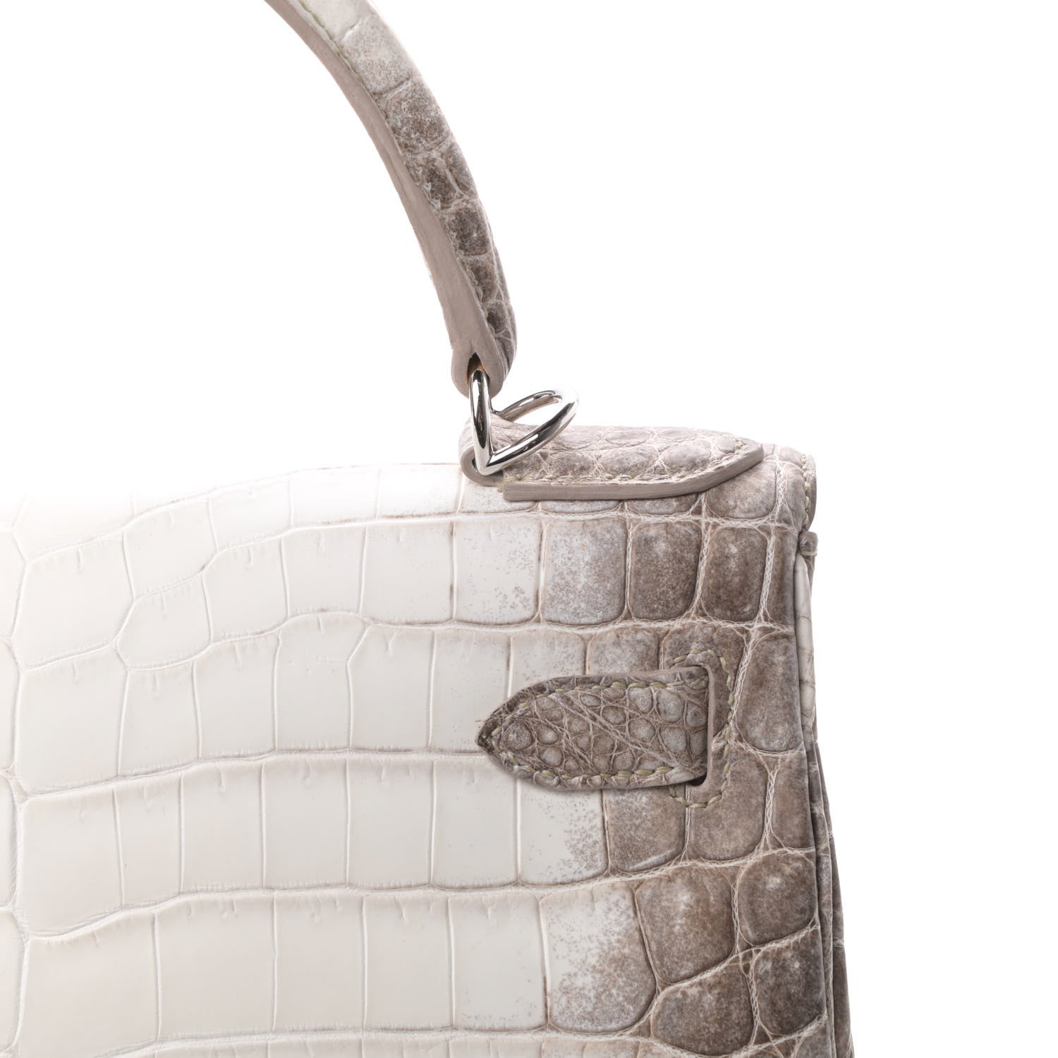 Hermes Matte Niloticus Crocodile Himalaya Kelly Retourne 28 White 18 of 23