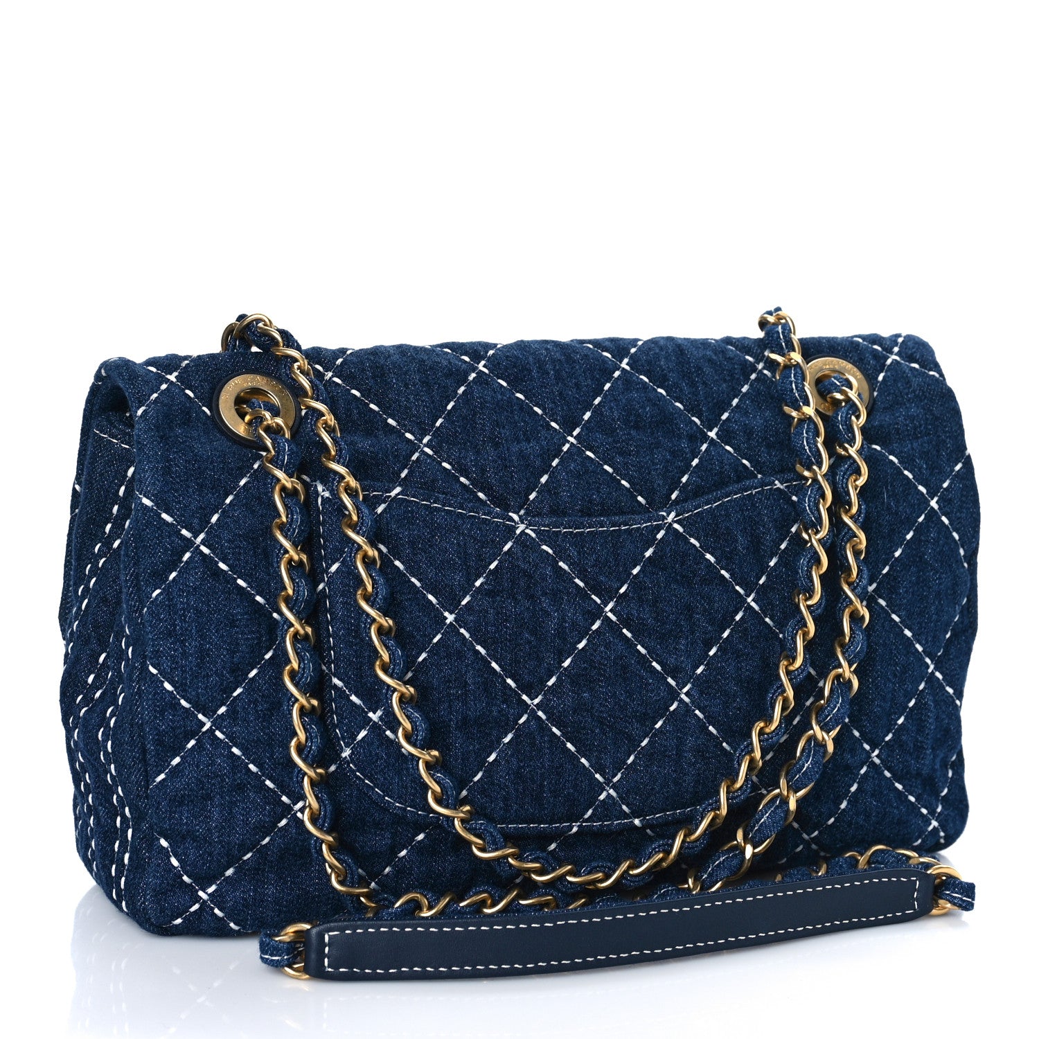 Chanel Denim Quilted Medium Denim Trip Single Flap Blue 3 of 10