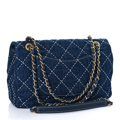 Chanel Denim Quilted Medium Denim Trip Single Flap Blue 3 of 10