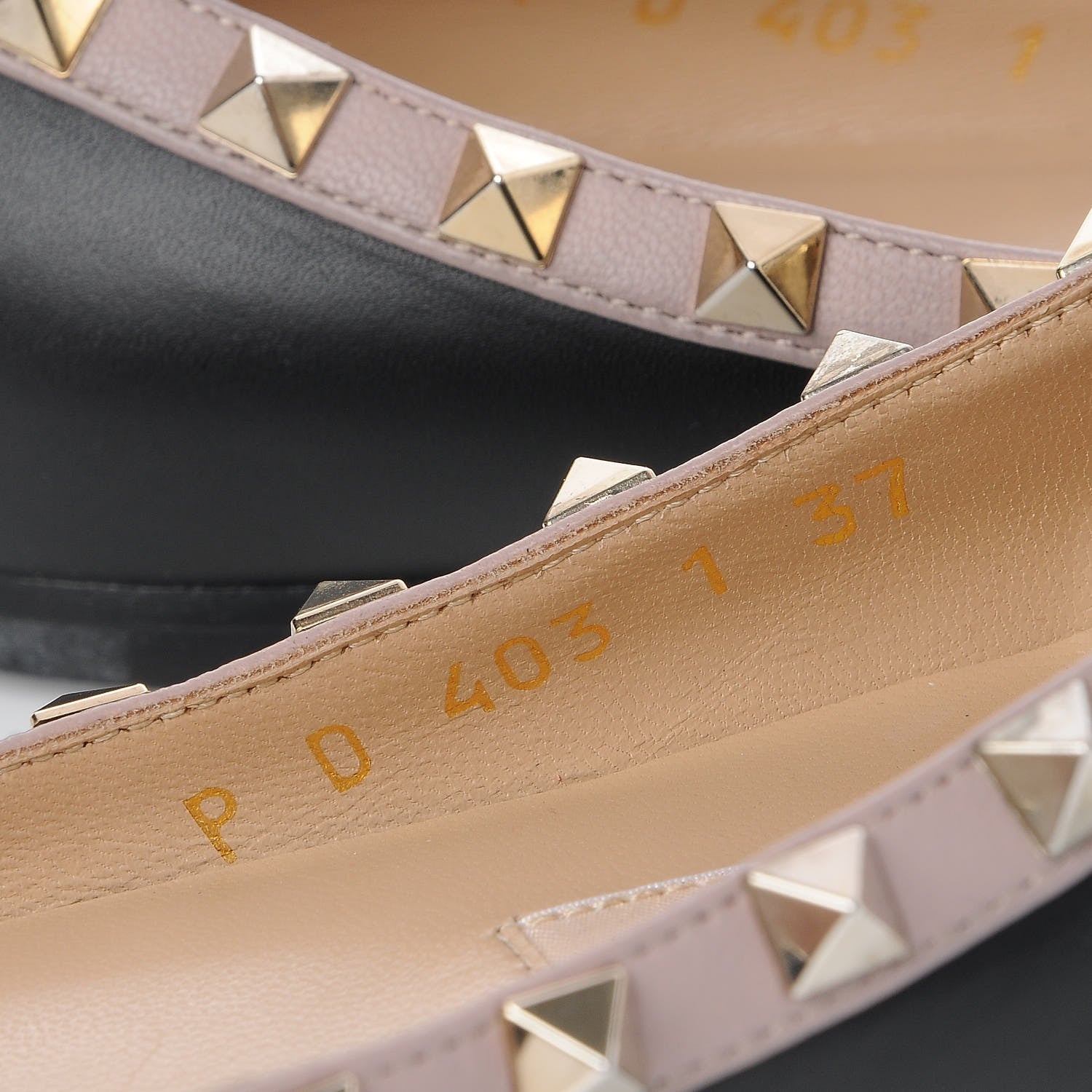 Valentino Garavani Nappa Rockstud Ballerina Flats 37 Black Poudre 9 of 10