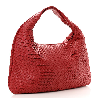 Bottega Veneta Nappa Intrecciato Ruffle Large Veneta Hobo Red 3 of 11