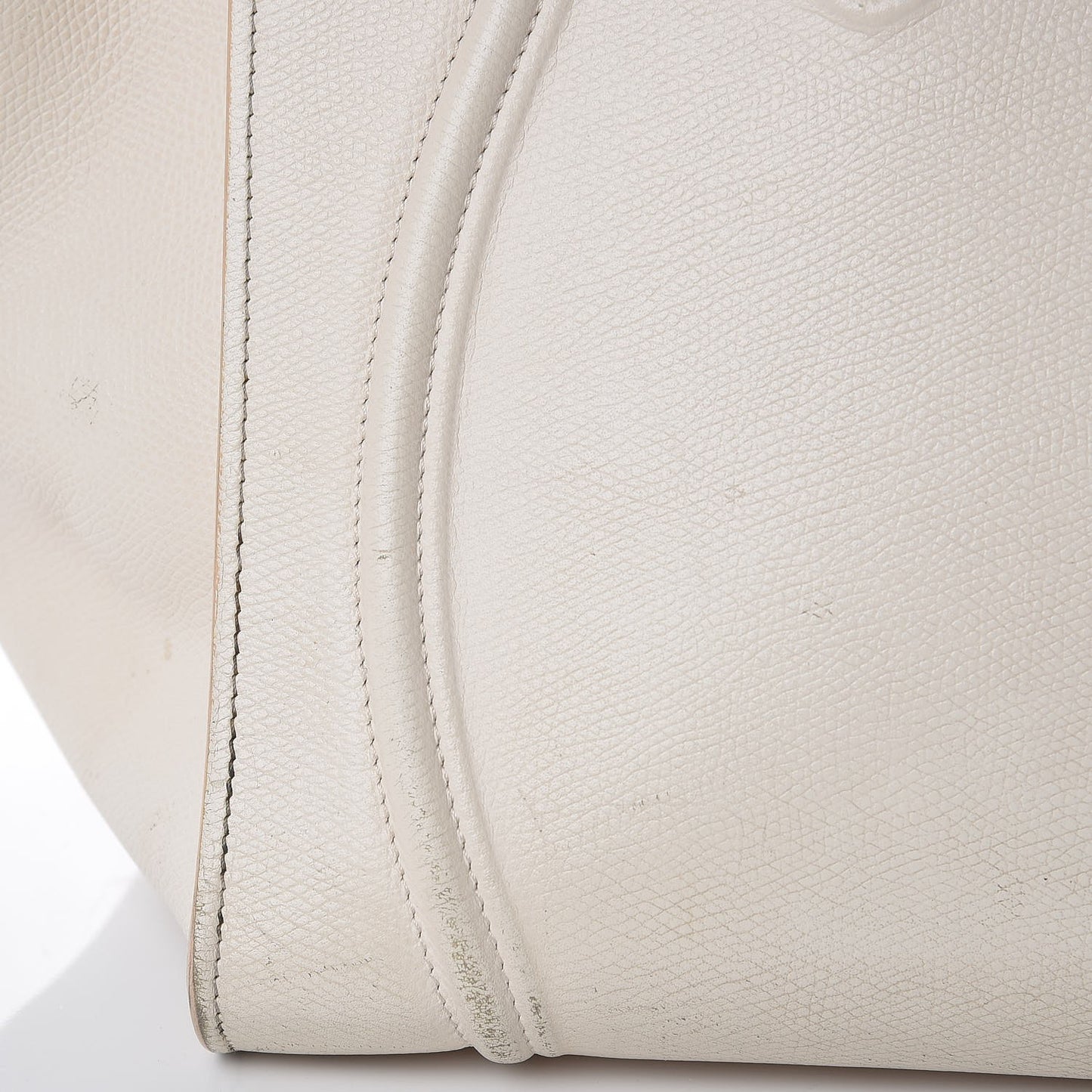 Grained Calfskin Medium Phantom Luggage Cream