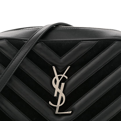 Saint Laurent Calfskin Suede Matelasse Monogram Lou Camera Bag Black 8 of 13