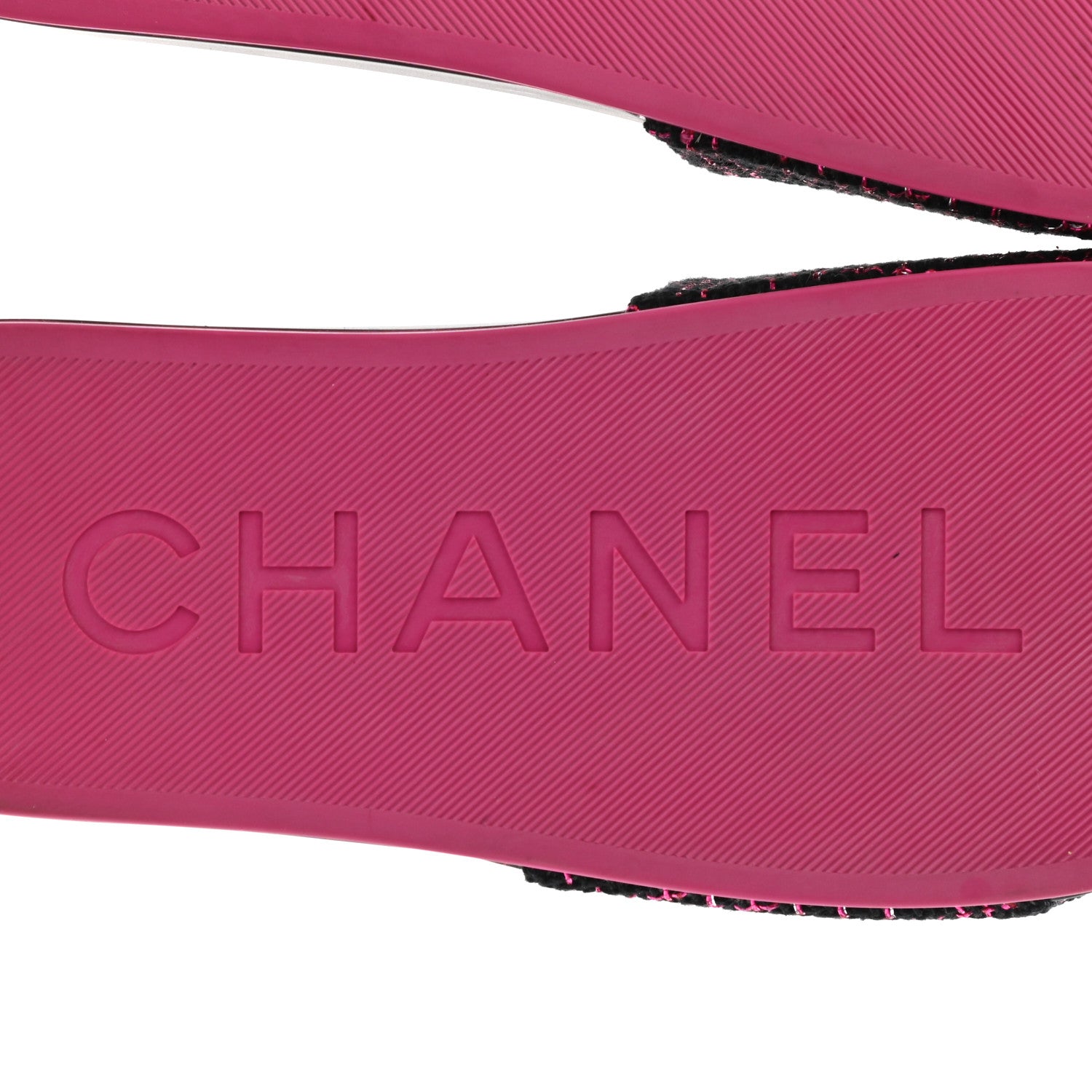 Chanel Tweed Grosgrain Camellia CC Flat Mules 40 Black Pink 7 of 11