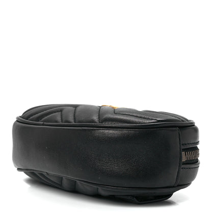 Gucci Calfskin Matelasse GG Marmont Belt Bag 75 30 Black 11 of 13