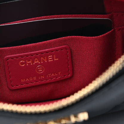 Chanel Shiny Goatskin Quilted Small Chanel 19 Pouch Black 6 of 7