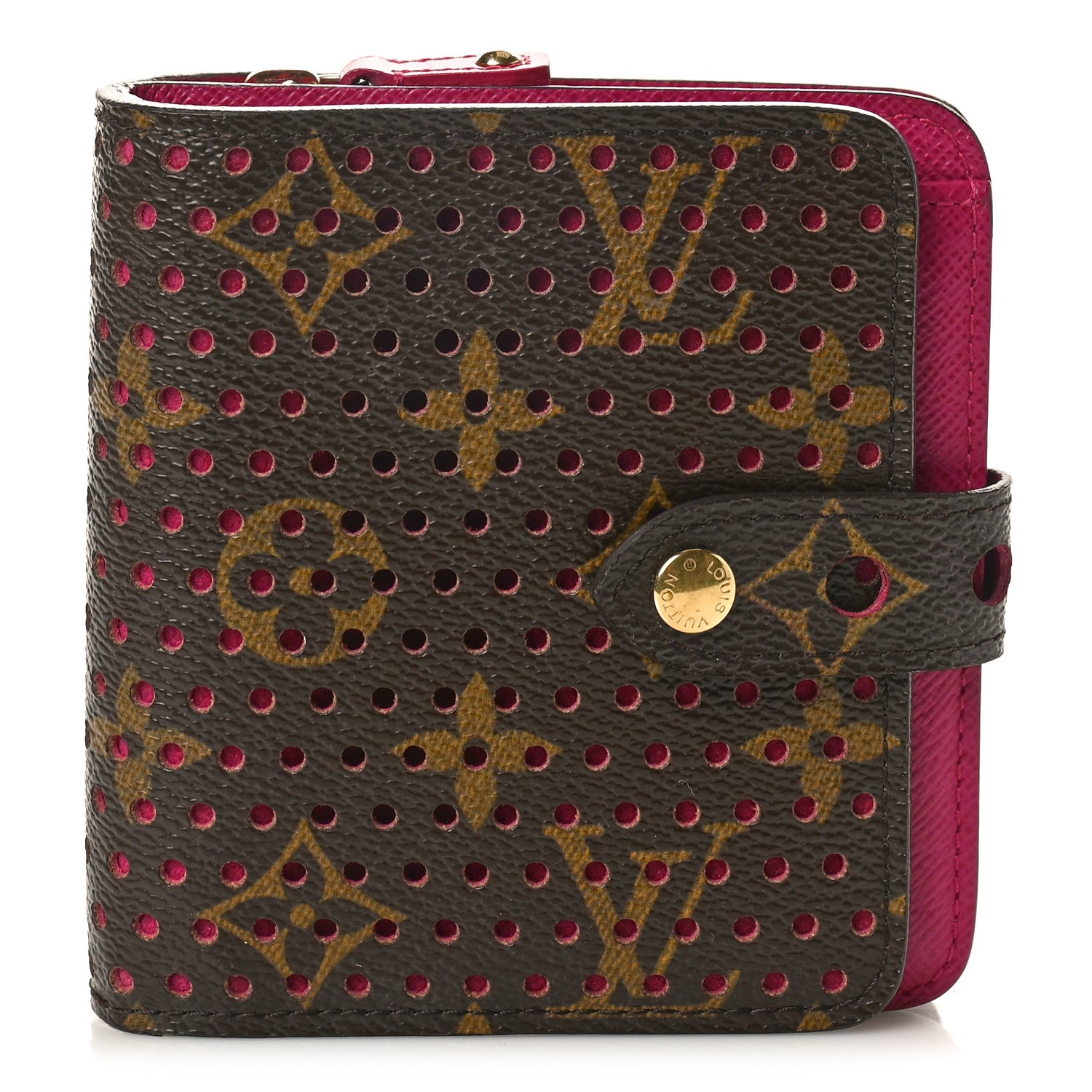 Louis Vuitton Monogram Perforated Compact Zipped Wallet Fuchsia 1 of 9