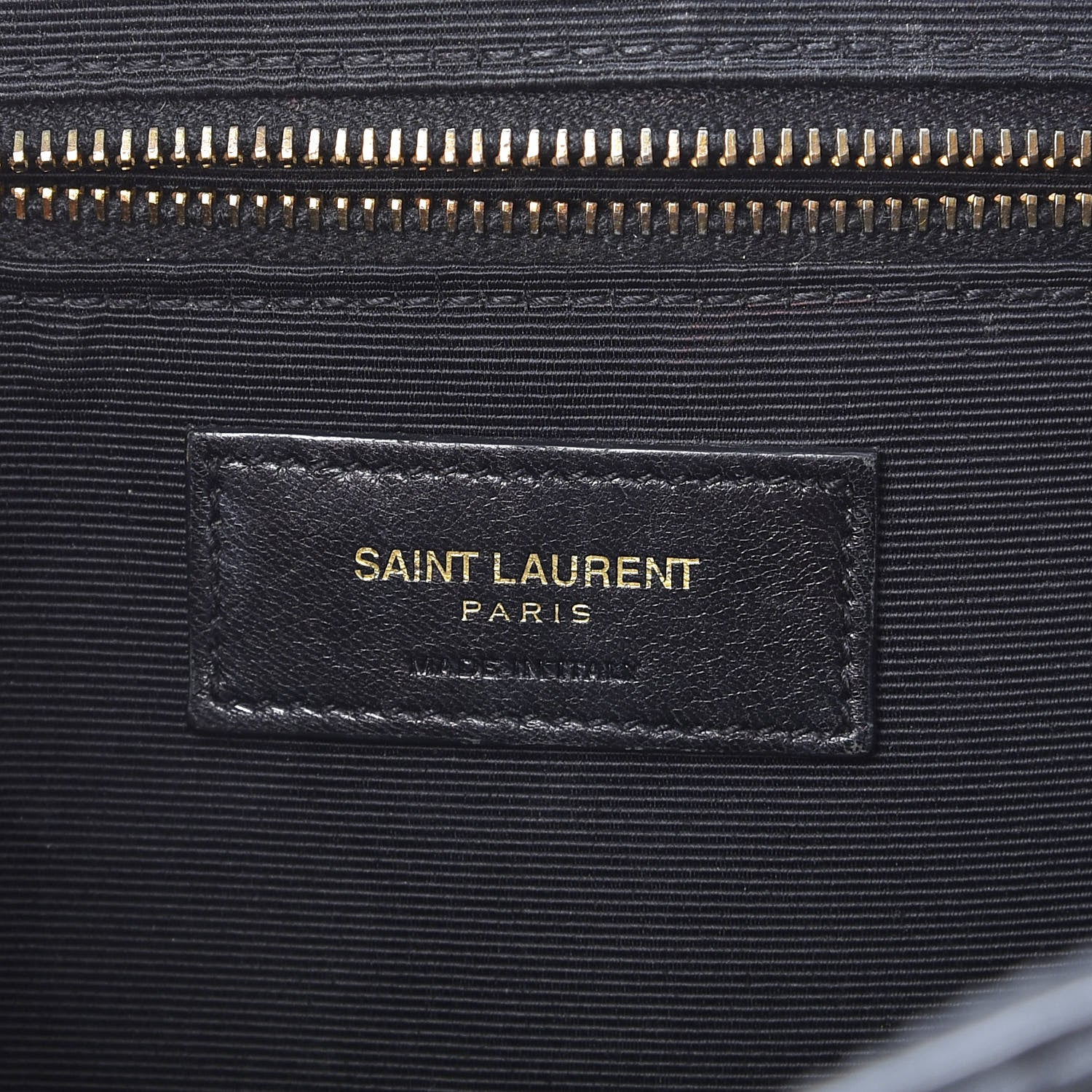 Saint Laurent Smooth Calfskin Matelasse Chevron Large Monogram Satchel Black 13 of 32