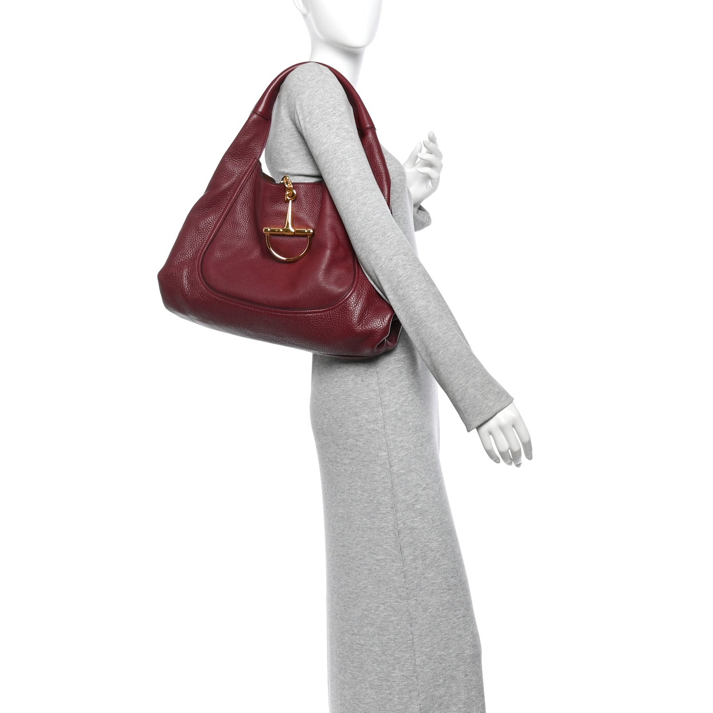 Grained Calfskin Softbit Maxi Shoulder Bag Rosso Ancora Red