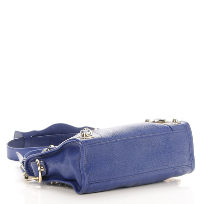 Balenciaga Chevre Gold Metallic Edge Hardware Mini City Bleu Roi 5 of 8